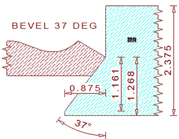 37 Degree Back Bevel Cutter