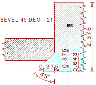 45 Degree Back Bevel Cutter - 21 45 Degree Back Bevel Cutter - 21