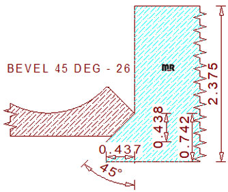 45 Degree Back Bevel Cutter - 26