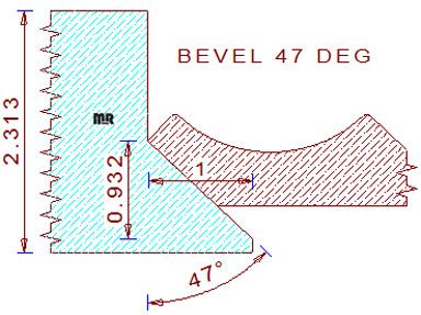 47 Degree Back Bevel Cutter 47 Degree Back Bevel Cutter