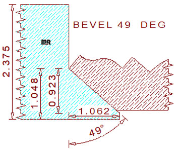 49 Degree Back Bevel Cutter 49 Degree Back Bevel Cutter