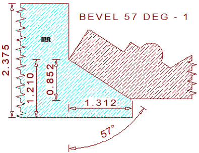 57 Degree Back Bevel Cutter - 1 57 Degree Back Bevel Cutter - 1