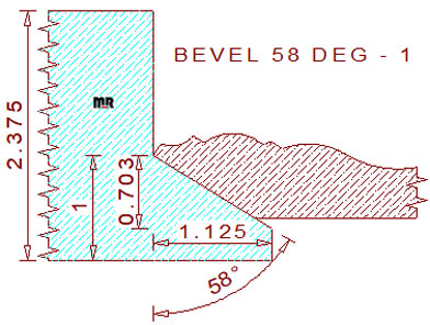 58 Degree Back Bevel Cutter - 1 58 Degree Back Bevel Cutter - 1