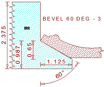 60 Degree Back Bevel Cutter - 3