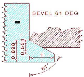 61 Degree Back Bevel Cutter