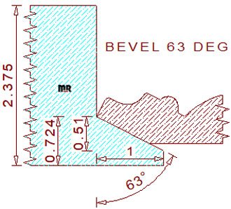 63 Degree Back Bevel Cutter 