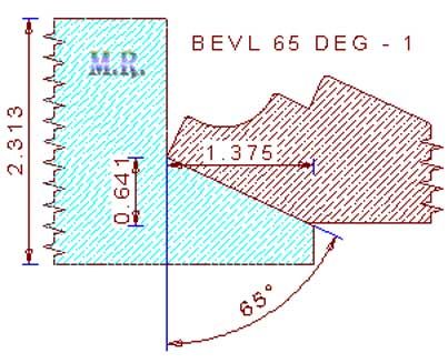 65 Degree Back Bevel Cutter - 1 65 Degree Back Bevel Cutter - 1