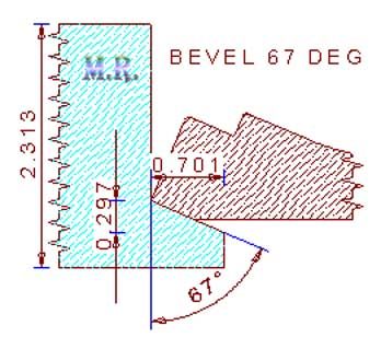 67 Degree Back Bevel Cutter