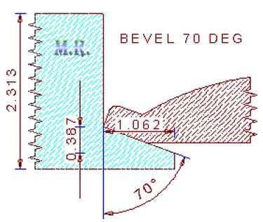 70 Degree Back Bevel Cutter