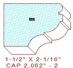 Pediment Cap 2-1/16" - 2 Pediment Cap 2-1/16" - 2