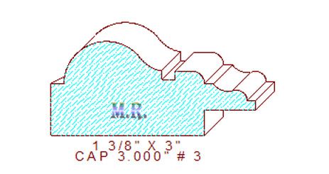 Wainscot Cap 3" - 3 Wainscot Cap 3" - 3