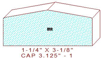 Wall/Partition Cap 3-1/8" - 1