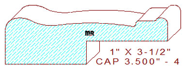 Wainscot Cap 3-1/2" - 4 Wainscot Cap 3-1/2" - 4