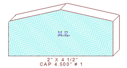 Partition/Wall Cap 4-1/2" - 1 Partition/Wall Cap 4-1/2" - 1