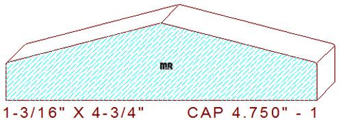 Partition/Wall Cap 4-3/4" - 1 Partition/Wall Cap 4-3/4" - 1