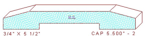Partition/Wall Cap 5-1/2" - 2 Partition/Wall Cap 5-1/2" - 2