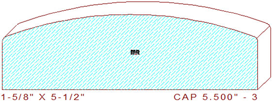 Partition/Wall Cap 5-1/2" - 3 Partition/Wall Cap 5-1/2" - 3