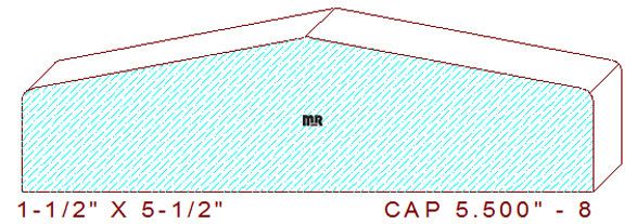 Partition/Wall Cap 5-1/2" - 8 