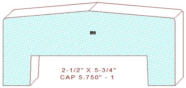 Partition/Wall Cap 5-3/4" - 1 Partition/Wall Cap 5-3/4" - 1