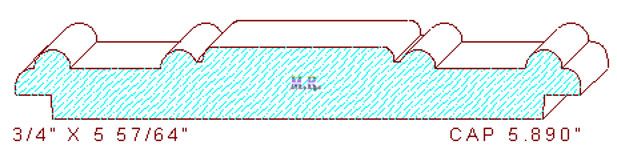 Partition/Wall Cap 5-7/64" Partition/Wall Cap 5-7/64"