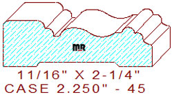 Door/Window Casing 2-1/4" - 45 Door/Window Casing 2-1/4" - 45