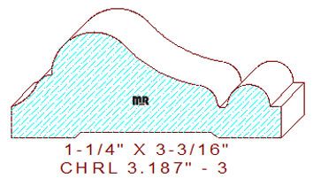 Chair Rail 3-3/16" - 3 Chair Rail 3-3/16" - 3