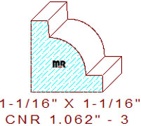 Corner 1-1/16" - 3 Corner 1-1/16" - 3