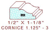 Cornice 1-1/8" - 3 Cornice 1-1/8" - 3
