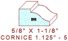 Cornice 1-1/8" - 5 Cornice 1-1/8" - 5