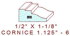 Cornice 1-1/8" - 6 Cornice 1-1/8" - 6