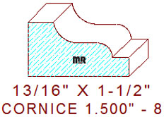 Cornice 1-1/2" - 8 Cornice 1-1/2" - 8