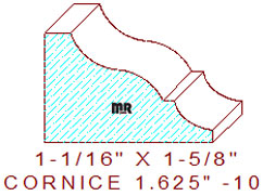Cornice 1-5/8" - 10 Cornice 1-5/8" - 10
