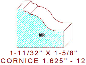 Cornice 1-5/8" - 12 Cornice 1-5/8" - 12