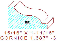 Cornice 1-11/16" - 3 Cornice 1-11/16" - 3