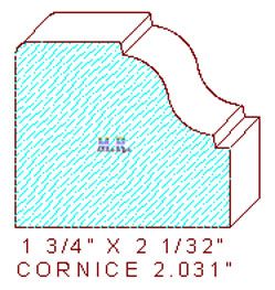 Cornice 2-1/32" Cornice 2-1/32"