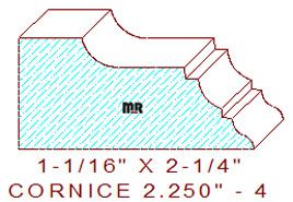 Cornice 2-1/4" - 4 Cornice 2-1/4" - 4