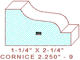 Cornice 2-1/4" - 9 Cornice 2-1/4" - 9