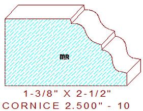 Cornice 2-1/2" - 10 Cornice 2-1/2" - 10