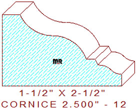 Cornice 2-1/2" - 12 Cornice 2-1/2" - 12