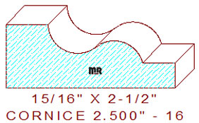 Cornice 2-1/2" - 16 Cornice 2-1/2" - 16