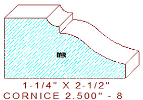 Cornice 2-1/2" - 8 Cornice 2-1/2" - 8