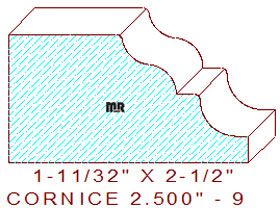 Cornice 2-1/2" - 9 Cornice 2-1/2" - 9