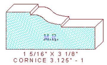 Cornice 3-1/8" - 1 Cornice 3-1/8" - 1
