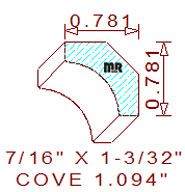 Cove 1-3/32" Cove 1-3/32"