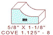 Cove 1-1/8" - 8 Cove 1-1/8" - 8