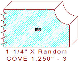 Cove 1-1/4" - 3 Cove 1-1/4" - 3