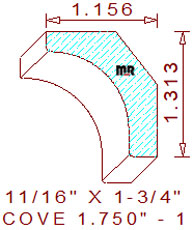 Cove Moulding 1-3/4" - 1 Cove Moulding 1-3/4" - 1