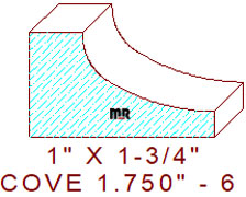 Cove Moulding 1-3/4" - 6 Cove Moulding 1-3/4" - 6
