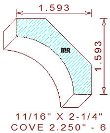 Cove 2-1/4" - 6 Cove 2-1/4" - 6