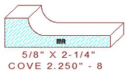 Cove 2-1/4" - 8 Cove 2-1/4" - 8